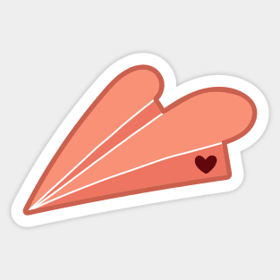 Heart Paper Plane Sticker